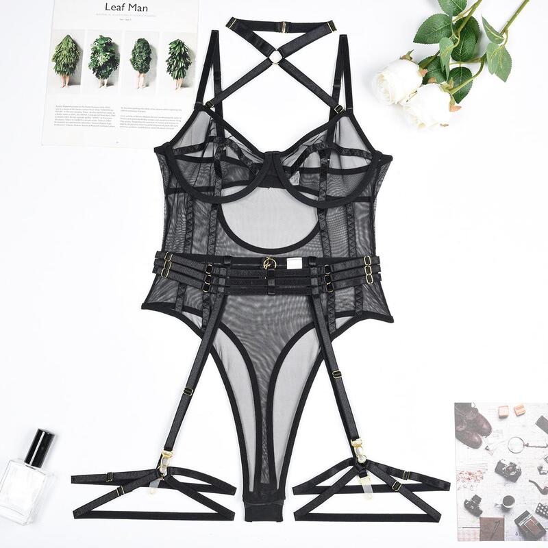 Kiss & Tell Playful Black Bodysuit