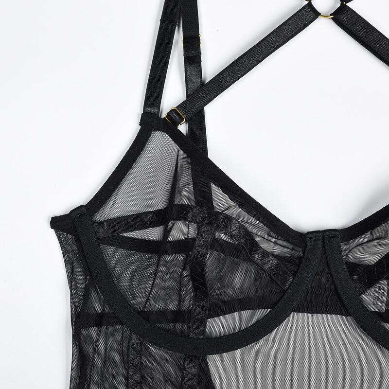 Kiss & Tell Playful Black Bodysuit