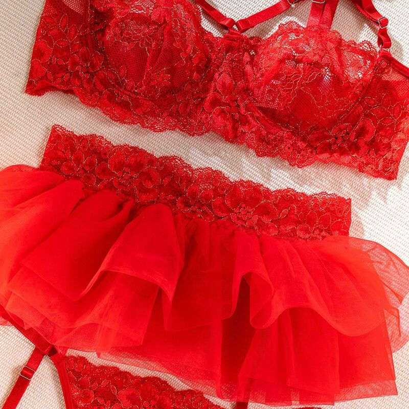 Be Mine Tulle Riffle Red 5-Piece Set