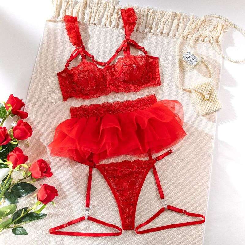 Be Mine Tulle Riffle Red 5-Piece Set