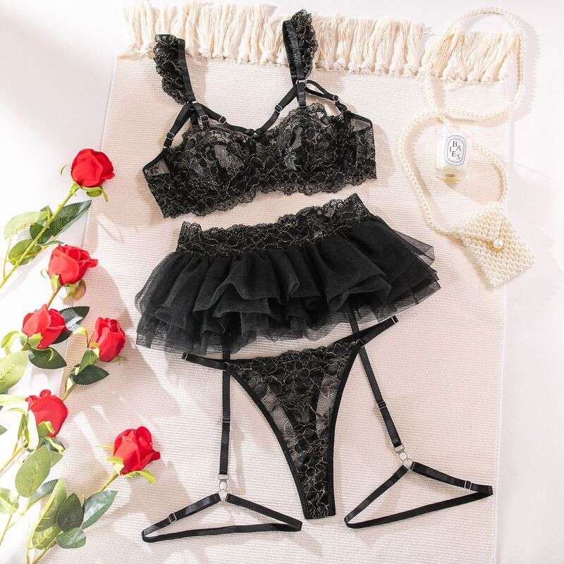 Be Mine Tulle Riffle Black 5-Piece Set