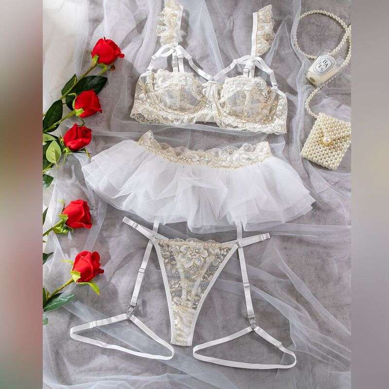 Be Mine Tulle Riffle White 5-Piece Set