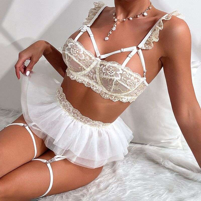 Be Mine Tulle Riffle White 5-Piece Set