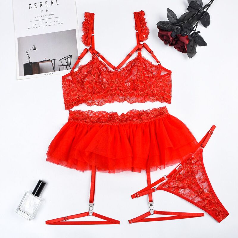 Be Mine Tulle Riffle Red 5-Piece Set