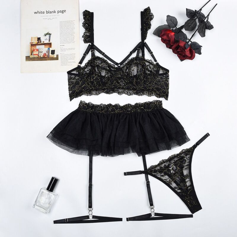 Be Mine Tulle Riffle Black 5-Piece Set