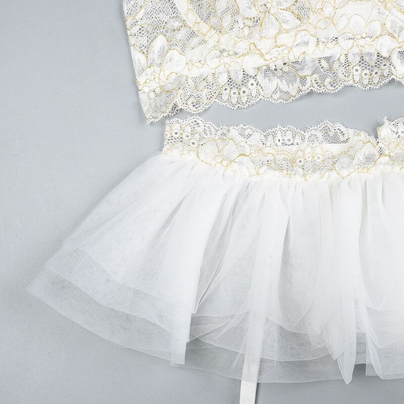 Be Mine Tulle Riffle White 5-Piece Set