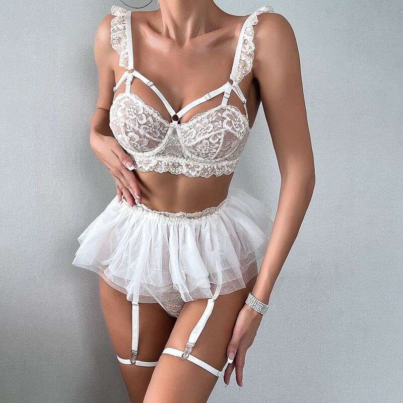 Be Mine Tulle Riffle White 5-Piece Set