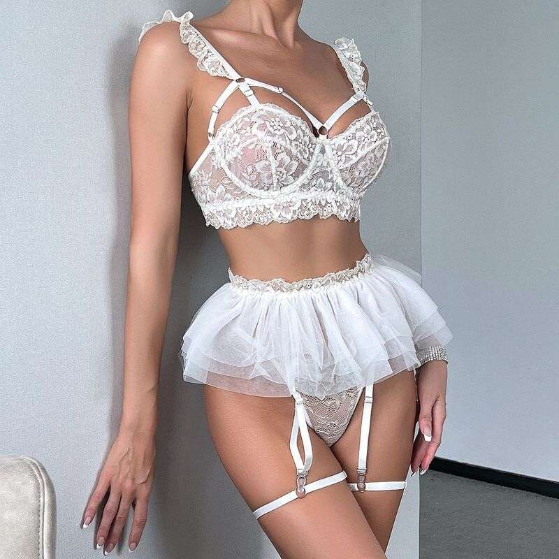 Be Mine Tulle Riffle White 5-Piece Set