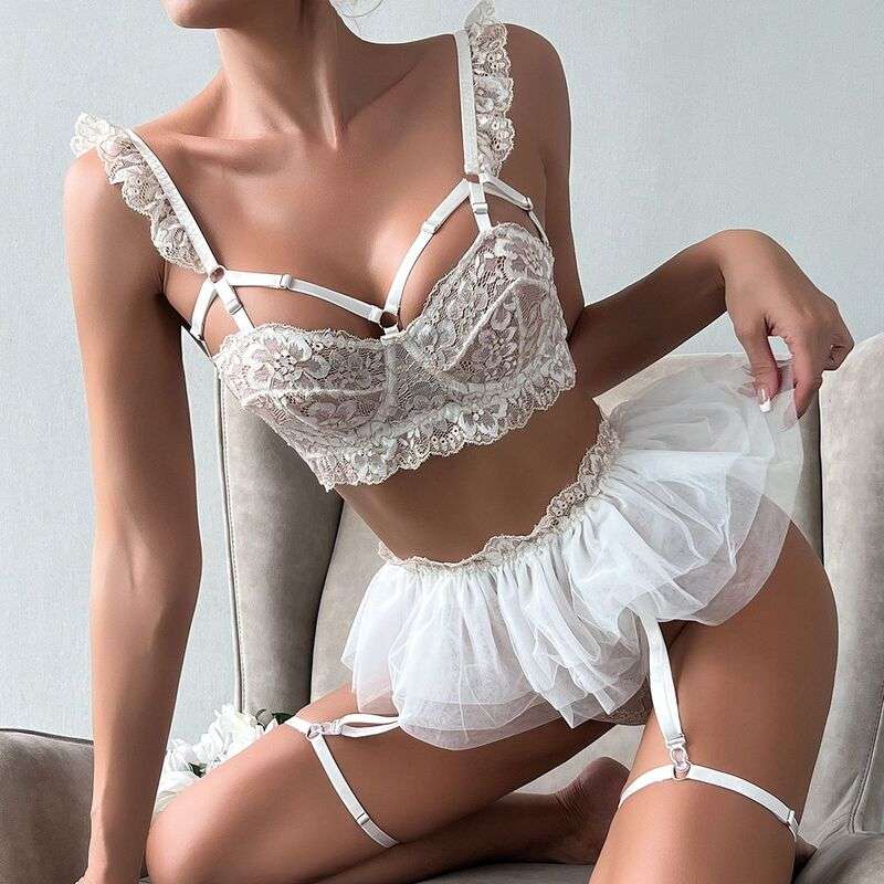 Be Mine Tulle Riffle White 5-Piece Set