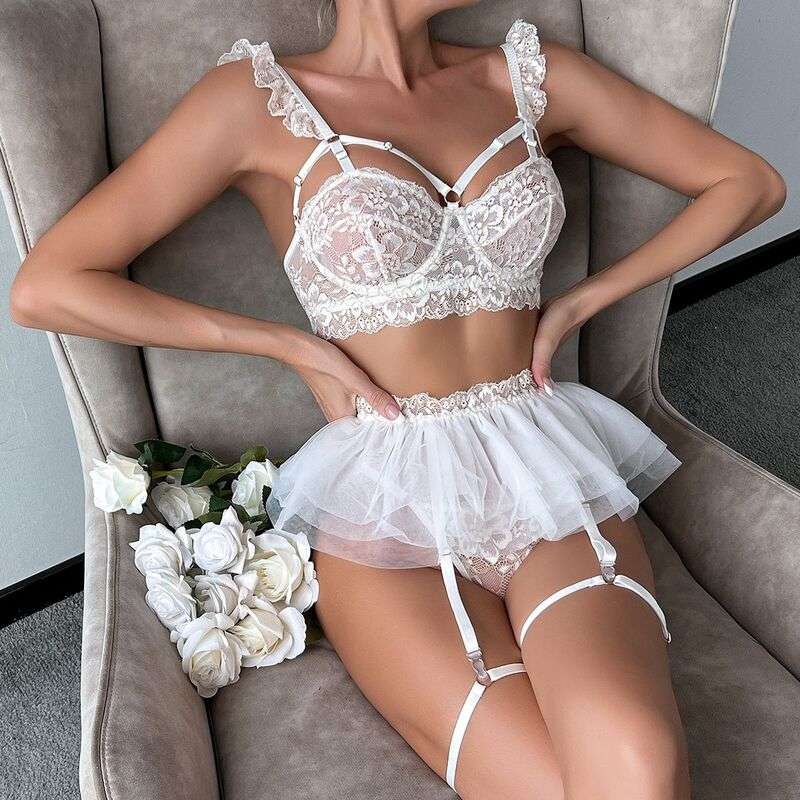 Be Mine Tulle Riffle White 5-Piece Set