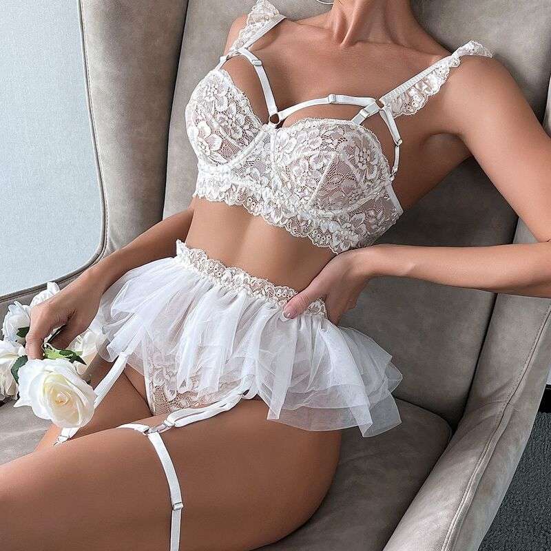 Be Mine Tulle Riffle White 5-Piece Set