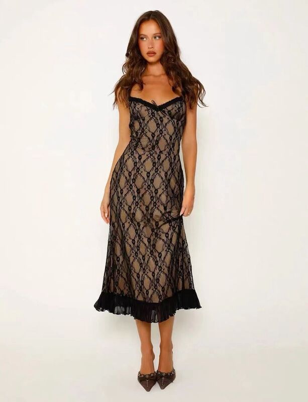 Tender Moments Lace Slip Midi Dress