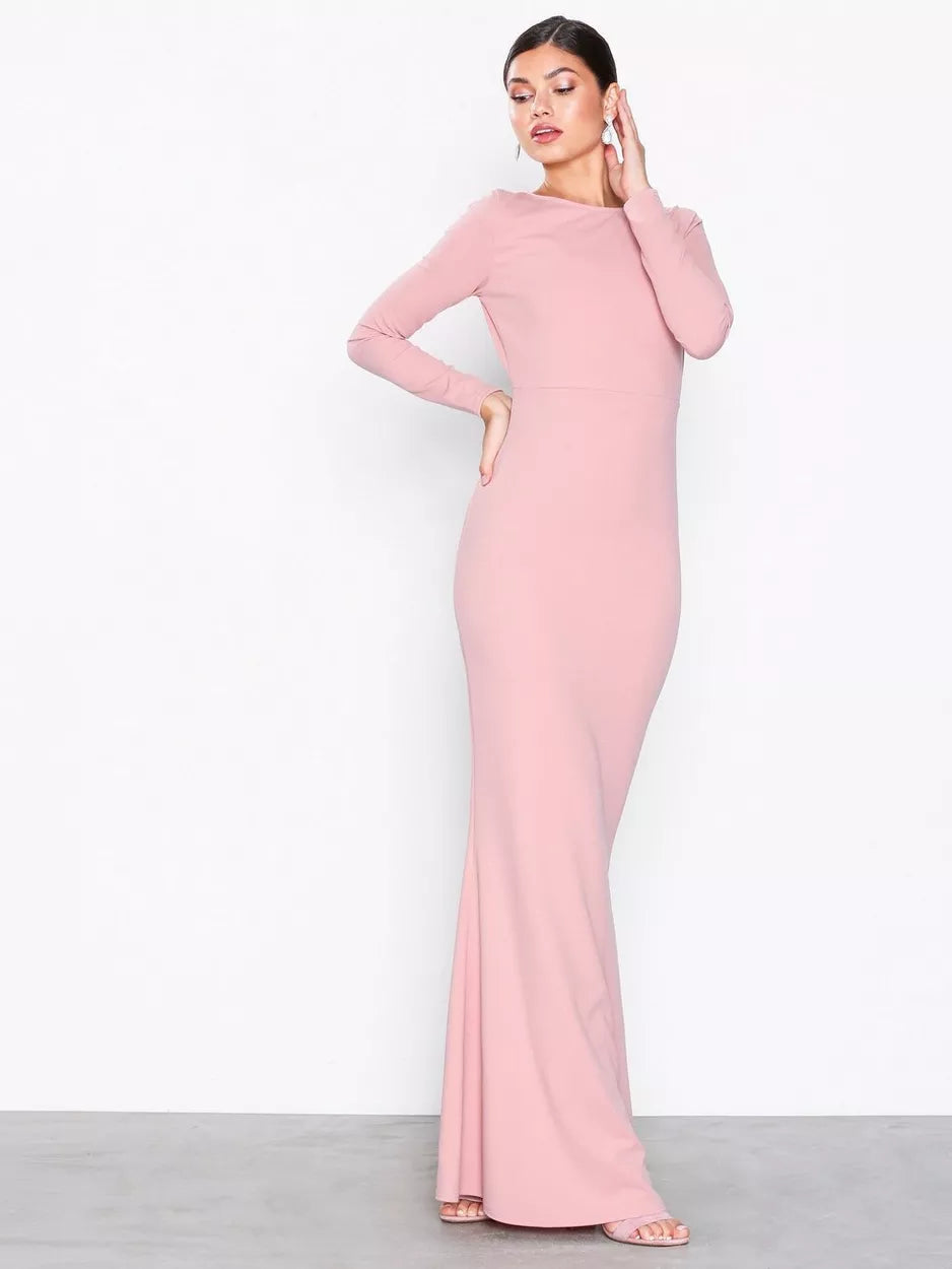 Open Back Sexy Bodycon Blush Pink Dress