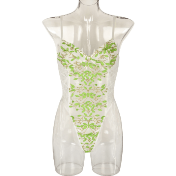 Pretty Girl, Pretty Lace Teddy - Lush Green