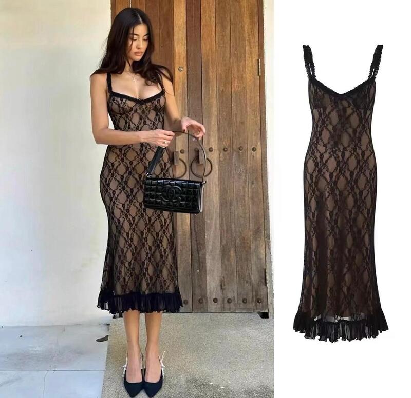 Tender Moments Lace Slip Midi Dress