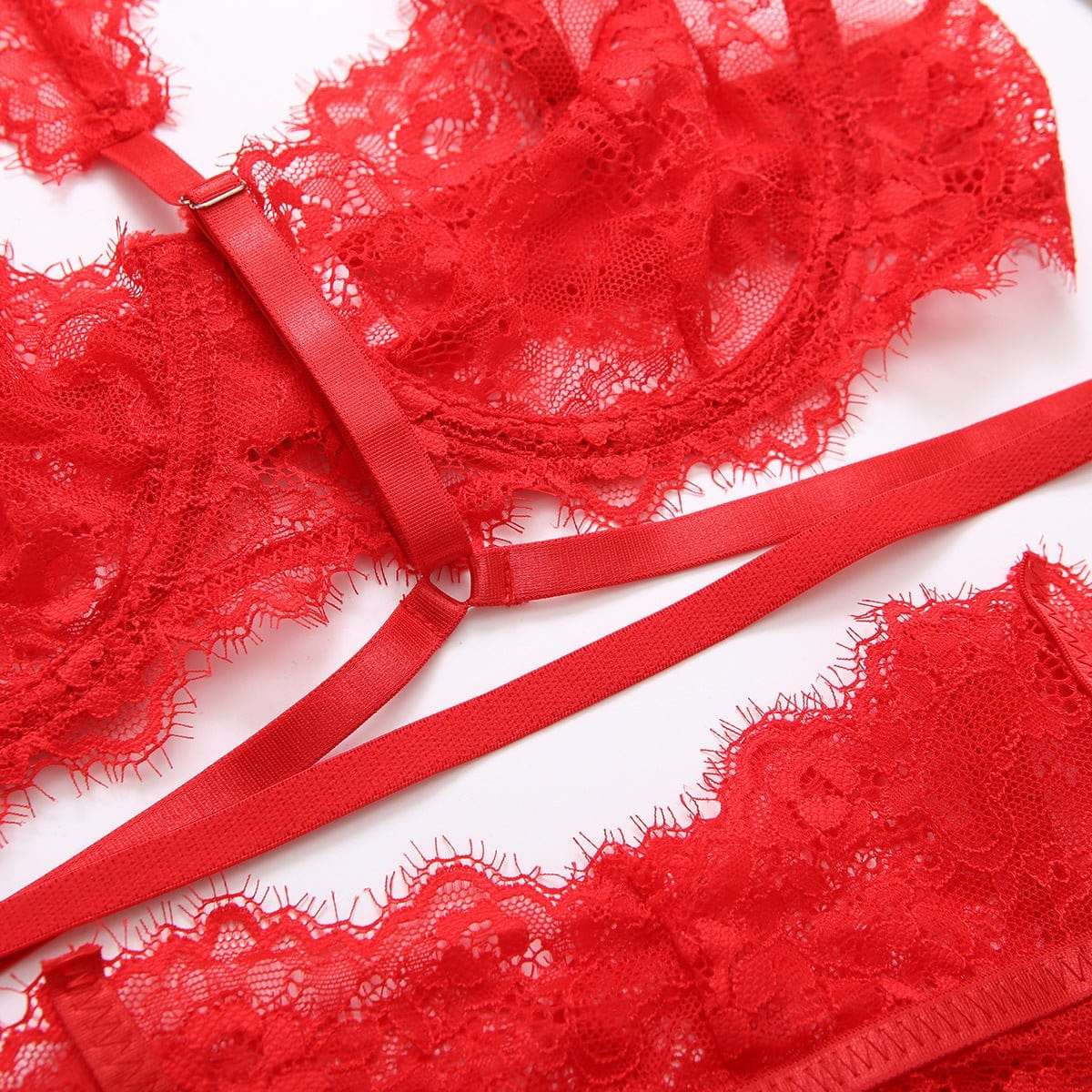 Queen Of Hearts Lace 6-Piece Lingerie Set - Expressive Boutique