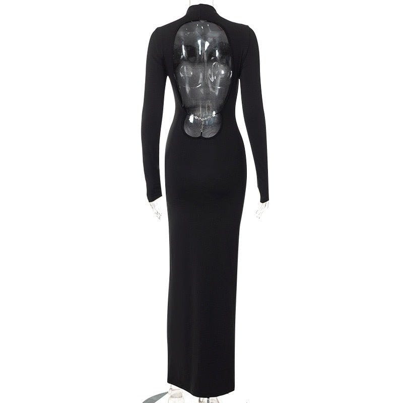 Hearts Racing Elegant Open Back Black Dress - Expressive Boutique